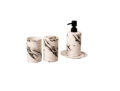 SET BAÑO PORCELANA PINTADO 4 PIEZAS 