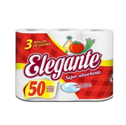 ROLLO COCINA ELEGANTE ROJO 3 X 50 PAÑOS