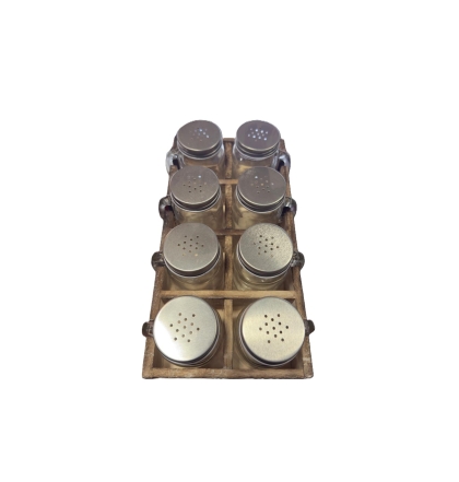 ESPECIERO VIDRIO CAJA MADERA X 8 