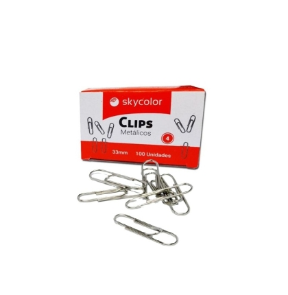 CLIPS METALICO 100 UNIDAD N° 4 33 MM 