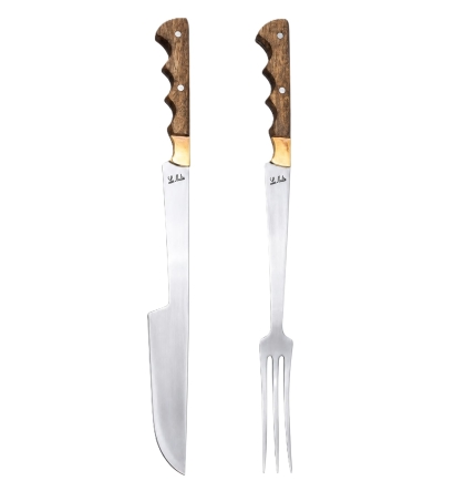 SET CUCHILLO TENEDOR PARRILLERO LARGO