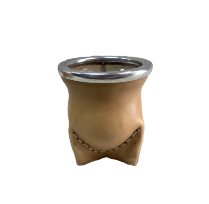 MATE VIDRIO FORRADO BAQUETA