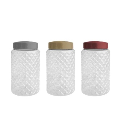 TARRO PLASTICO FACETADO CRISTAL 1500 ML
