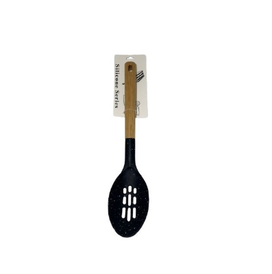 CUCHARA CALADA NYLON MANGO MADERA 