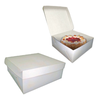 CAJA TORTA O SANDWICH BLANCA 25 X 25 X 12 X U