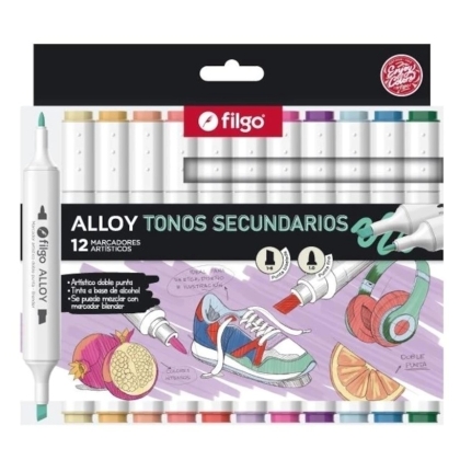 BOLIGRAFO DOBLE PUNTA ALLOY ESTUCHE X 12