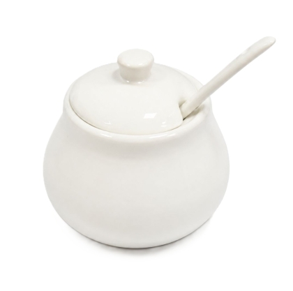 AZUCARERA PORCELANA REDONDO BLANCA
