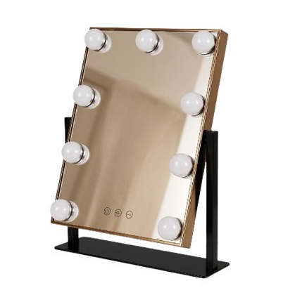 ESPEJO LUZ LED 9 CON PIE METAL